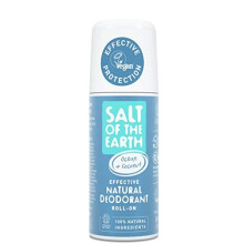 Natural Deodorant Roll On by Salt of the Earth, Ocean & Coconut - Vegan, Long Lasting Protection, Leaping Bunny Approved, Made in The UK - 75ml
