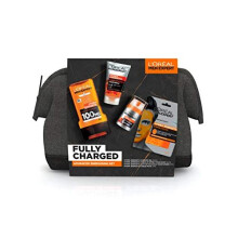 L'Oreal Men Expert Gift Set for Men, Hydra Energetic Fully Charged Washbag: Shower Gel, Moisturiser for Men, Sheet Face Mask and Face Wash