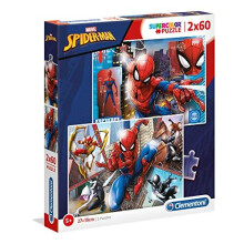 Puslespil 2x60 Super farve Spiderman