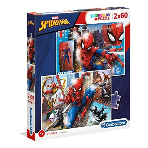 Clementoni Puslespil 2x60 Super farve Spiderman