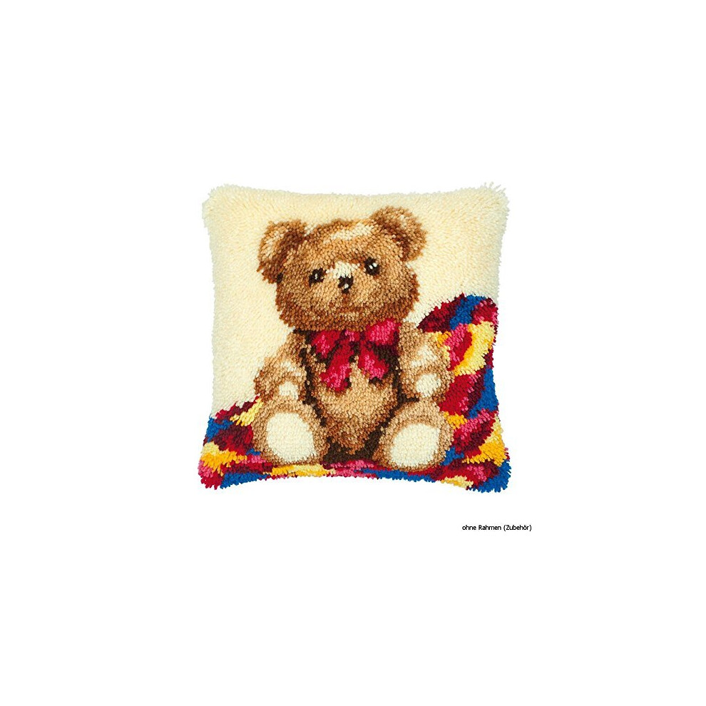 Vervaco Teddy Latch Hook Cushion, Multi-Colour