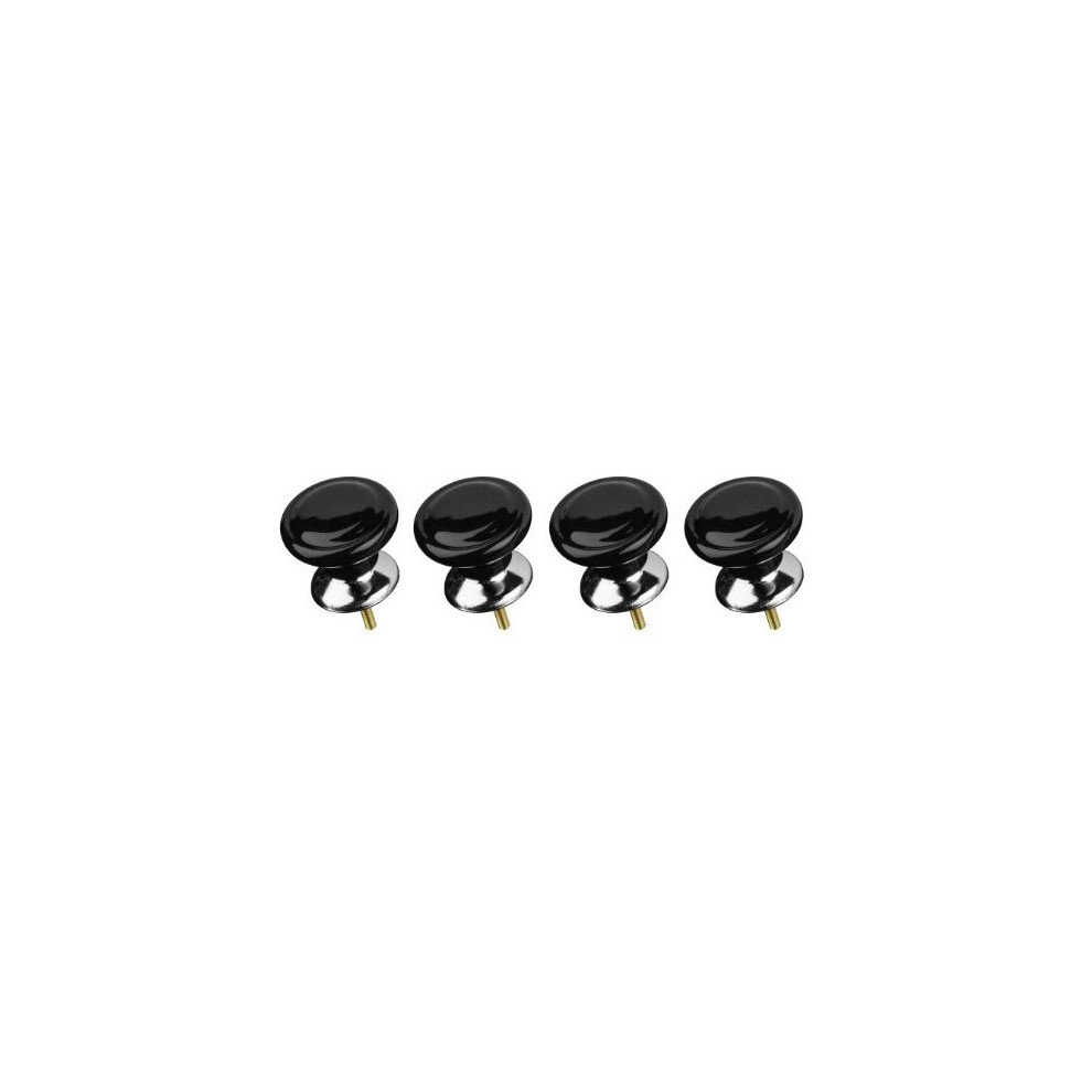 Premier Housewares Classic Design Drawer Knobs - Black, Set of 4