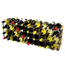 Classic 30/40 Bottle Cupboard top Walnut Stained Wood and galvanised Metal Wine Rack Ready Assembled