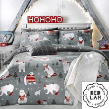 Bedlam Christmas - Polar Bears - Easy Care Duvet Cover Set | Single Bed Size | Silver Bedding