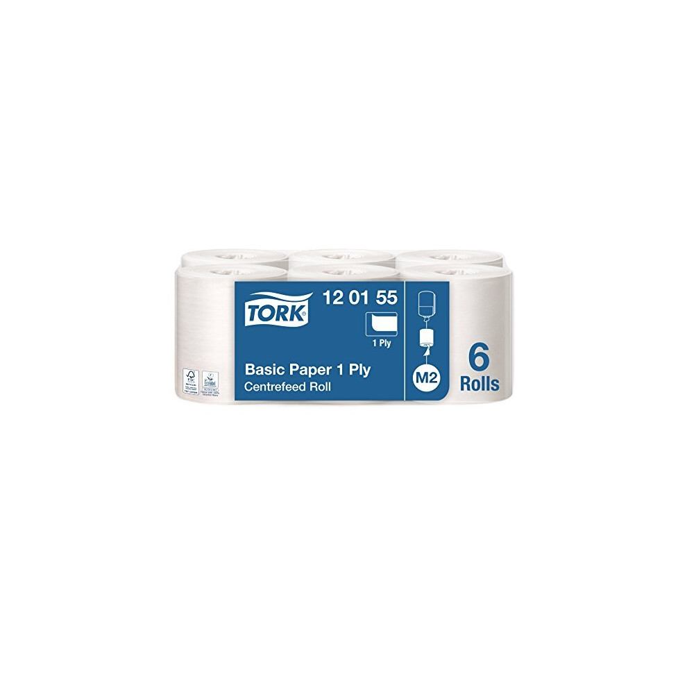 Tork One Ply Basic Wiping Paper Compatible With M2 Centrefeed System, X 300 M Size 6