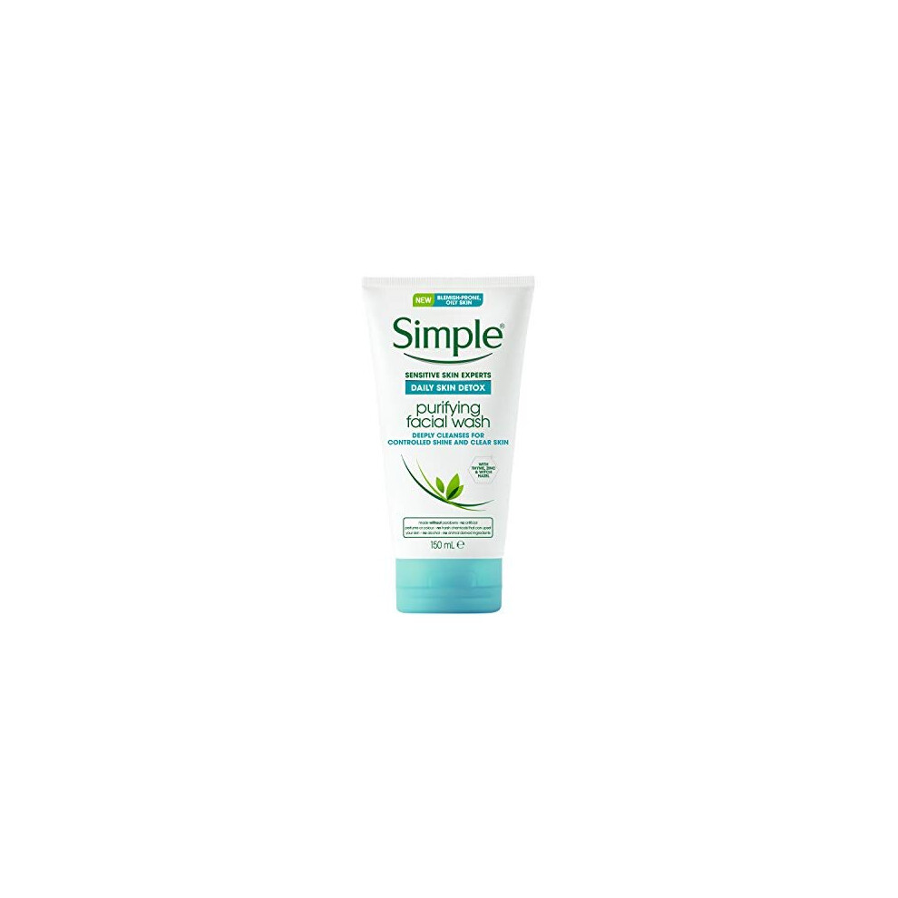 Simple Daily Skin Detox Purifying Facial Wash 150ml, Pack of 6