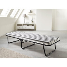 JAY-BE Value Folding Bed with Breathable Airflow Mattress, Fabric, Black, Single