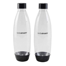 SodaStream Twin Pack Fuse Carbonating Water Bottles 1 Litre, for Sparkling Water Maker, BPA Free, Compatible with Play, Spirit, Power, Source, 2 x Reu