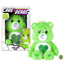 Care Bears 14" Good Luck Bear Pluche - Medium - Groene Pluche voor 4+ - Perfect Cadeau voor Feestdagen, Verjaardag