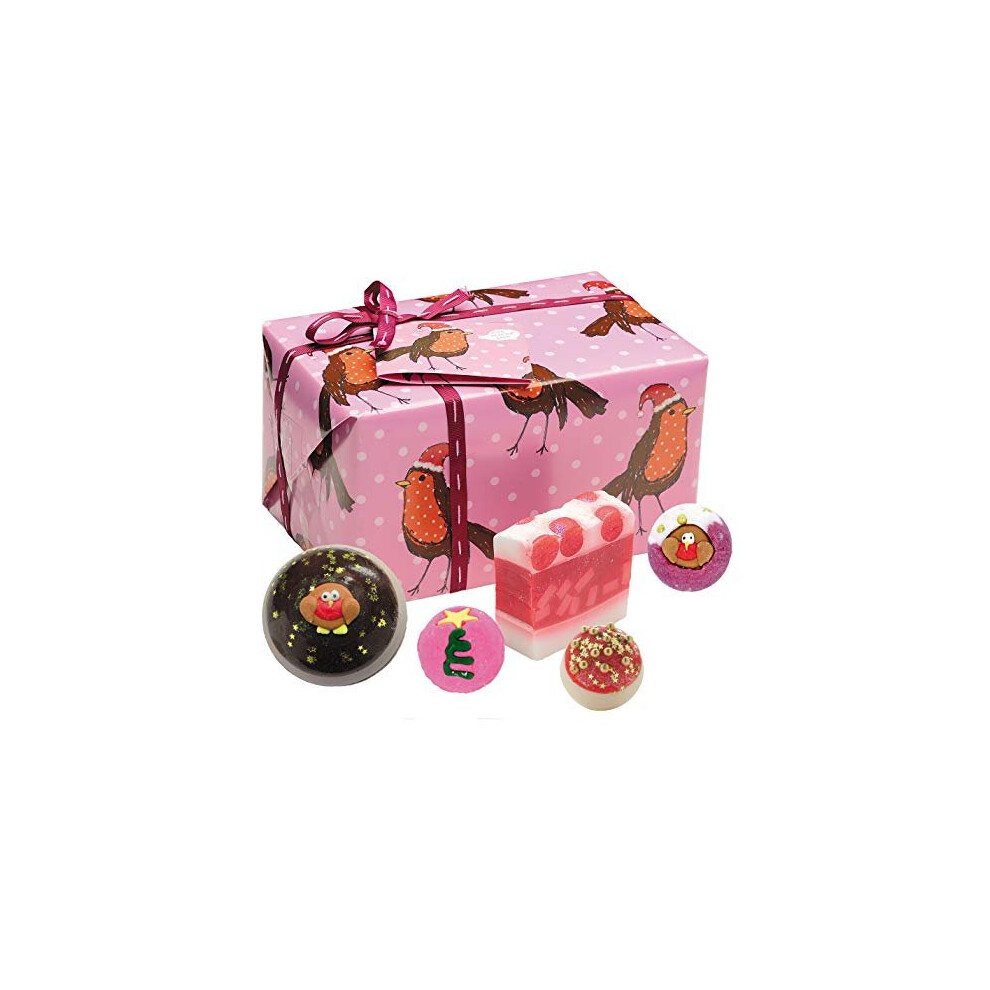 Bomb Cosmetics Rockin' Robin Handmade Wrapped Bath and Body Gift Pack, Contains 5-Pieces, 350 g [Contents May Vary]