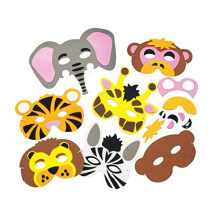 Baker Ross Jungle Animal Foam Mask Kits âÃÃ Ideal Craft for Kids to Make and Wear as an Accessory for Halloween Costumes, Fancy Dress, Parties and