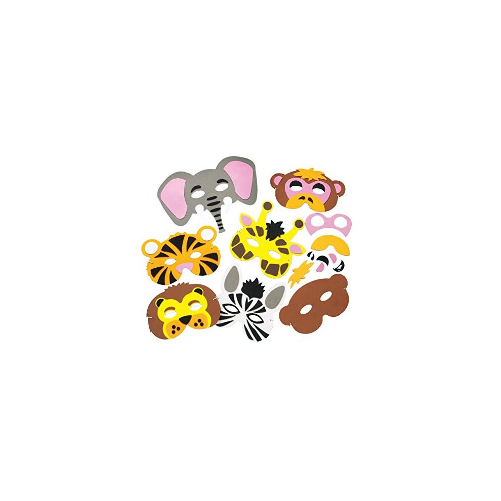 Baker Ross Jungle Animal Foam Mask Kits âÃÃ Ideal Craft for Kids to Make and Wear as an Accessory for Halloween Costumes, Fancy Dress, Parties and