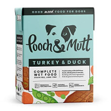 Pooch & Mutt - Wet Dog Food with Natural Ingredients - Grain Free, Complete & Fresh - Suitable for all Breeds & Sizes - Turkey & Duck, 12 x 375g