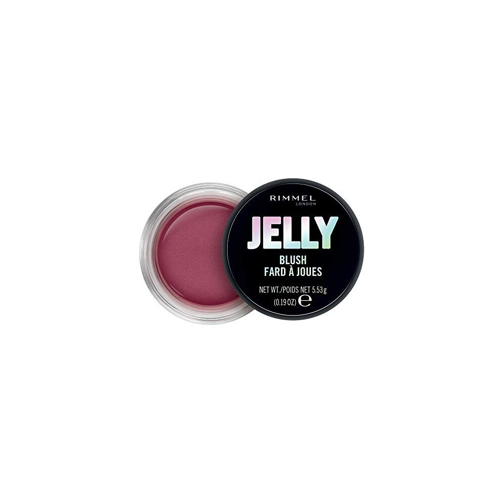Rimmel London Jelly Blush Blusher, Long-Lasting And Water Based Bouncy Formula For Dewy Skin Look, Berry Bounce, 5.53G