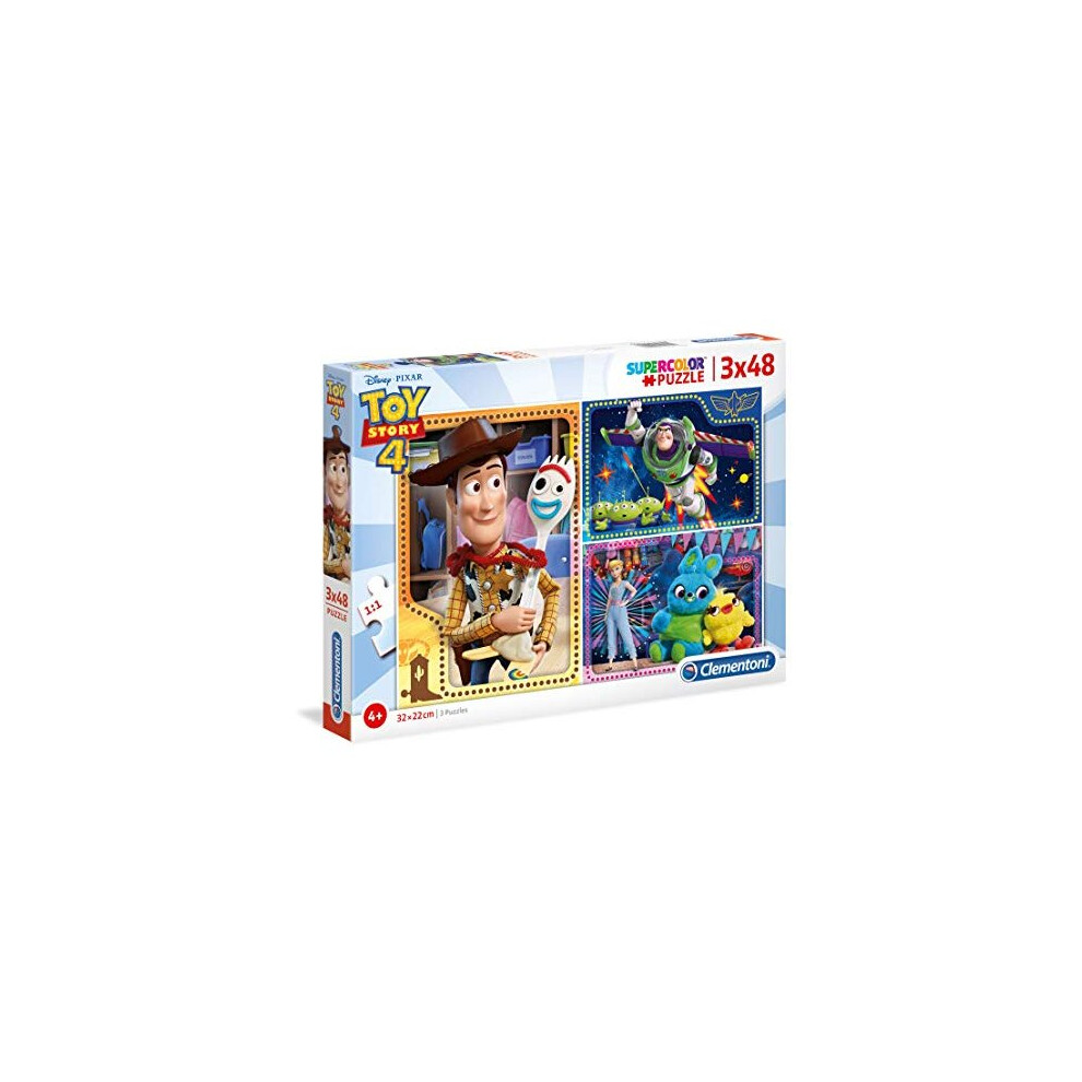 Clementoni 25242 3 x 48pc Puzzle-Toy Story 4, Multi-Colour