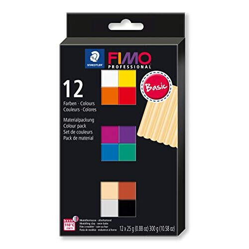 Staedtler Pasta da modellare - FIMO PROFESSIONAL - Kit da 12 - Multicolore - Professionale - Da 3 anni in su