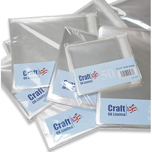 Craft uk 1068 7x7 Cello Bags - 50 pack