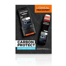 L'Oreal Men Expert Gift Set for Men, Carbon Protect 2 Piece Toiletries Gift Set: Shower Gel and Deodorant for Men