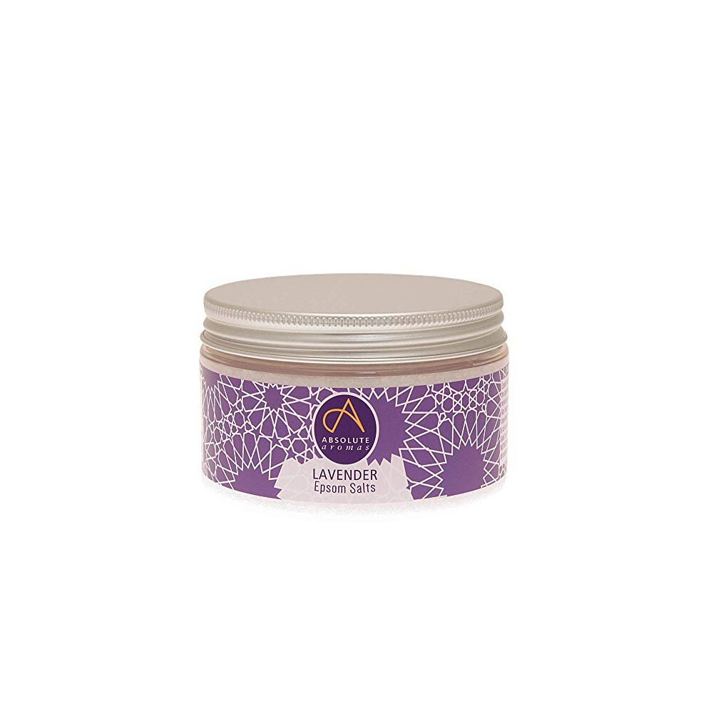 Absolute Aromas Lavender Epsom Bath Salts 300G- Magnesium Sulphate Infused With 100% Pure French Lavender Essential Oil - Soothe Skin And Calm The Sen