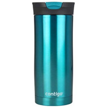 Contigo Huron Snapseal Travel Mug, Stainless Steel Thermal mug, Vacuum Flask, Leakproof Tumbler, Coffee Mug with BPA Free Easy-Clean Lid, Biscay Bay,
