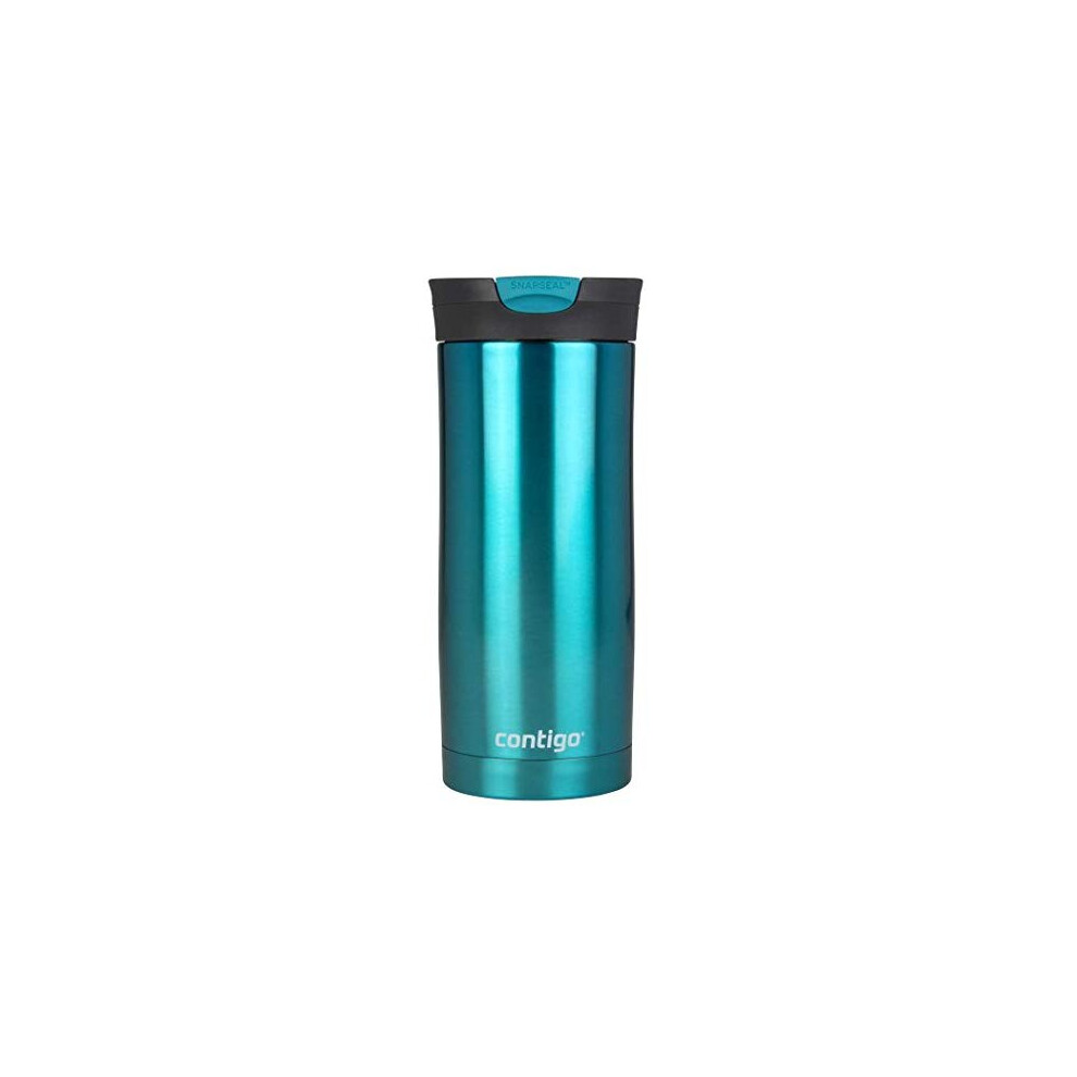 Contigo Huron Snapseal Travel Mug, Stainless Steel Thermal mug, Vacuum Flask, Leakproof Tumbler, Coffee Mug with BPA Free Easy-Clean Lid, Biscay Bay,