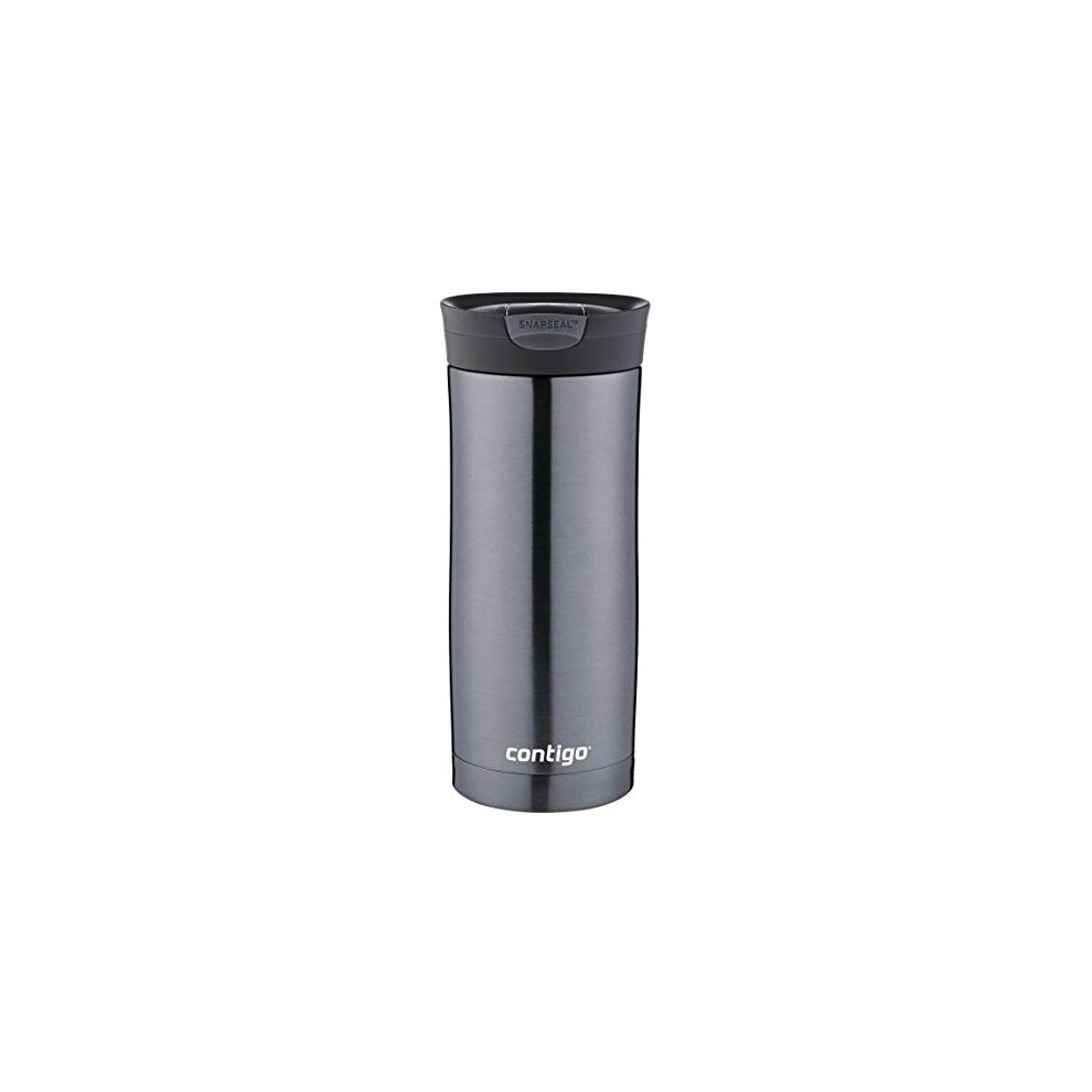 Contigo Huron Snapseal Travel Mug, Stainless Steel Thermal Mug, Vacuum Flask, Leakproof Tumbler, Coffee Mug With Bpa Free Easy-Clean Lid, Gunmetal, 47