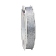 C.E. Pattberg Wien Silver, 22 Yards of Metallic Mesh Gift Wrapping, 0.59 inches Width, Accessories for Decoration & Handicrafts, Ribbon for Presents,