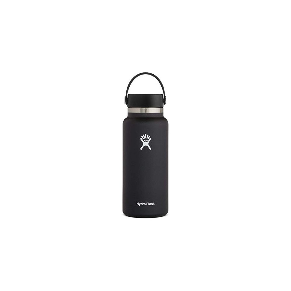 Hydro Flask W32BTS001 Stainless Steel Vacuum Insulated Large Opening with Leak Proof Flex Cap Black 32oz, 18/8