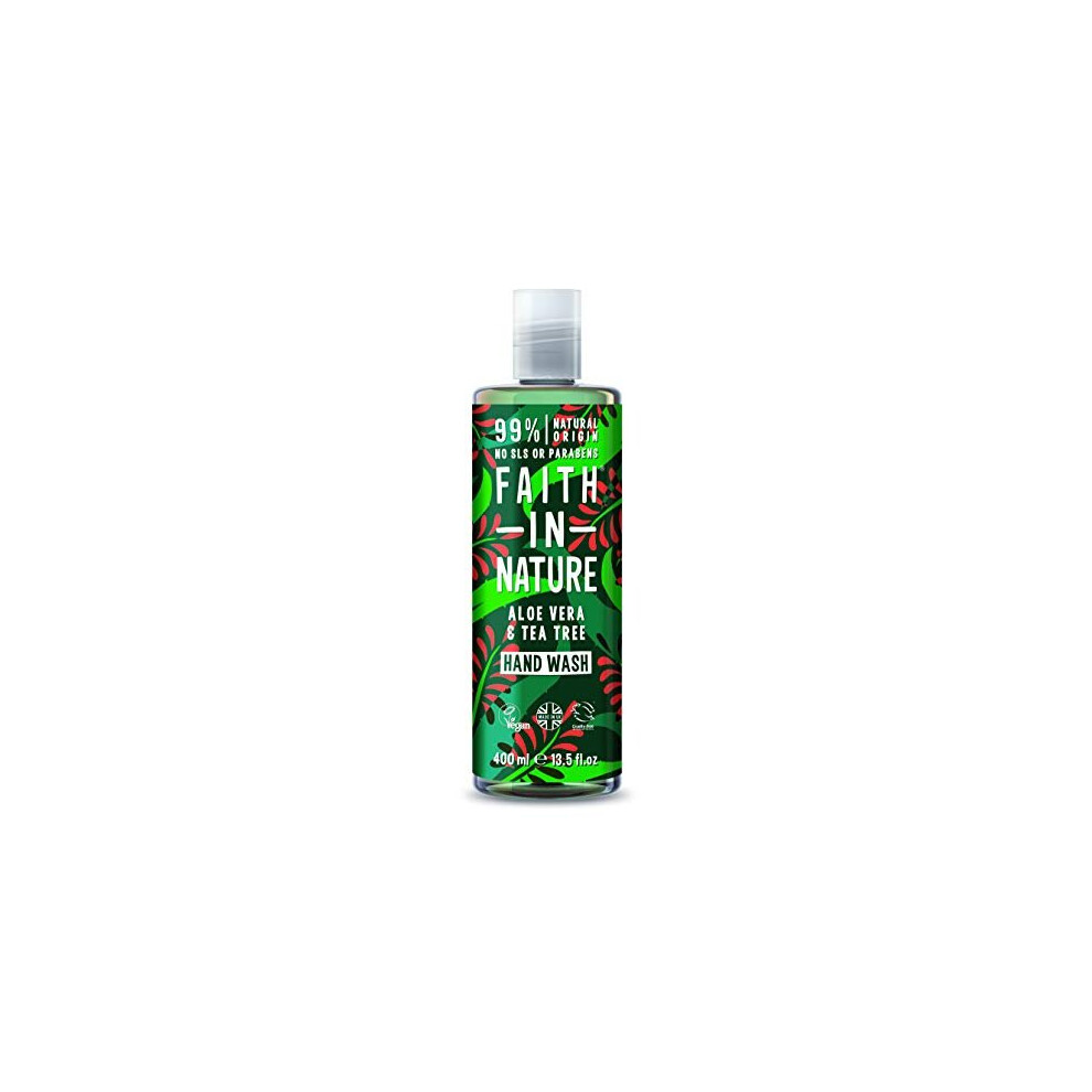 Faith In Nature Natural Aloe Vera and Tea Tree Hand Wash, 400 ml (Packaging May Vary)