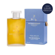 Aromatherapy Associates Deep Relax Bath Oil, 100 ml. LUXURY SIZE with earthy Vetivert, soothing Camomile and comforting Sandalwood