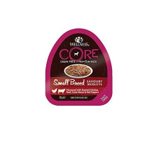 Wellness CORE Small Breed Savoury Medleys Dog Food Wet Grain Free, Chicken, Beef, Green Beans and Red Peppers, 12 x 85 g Trays