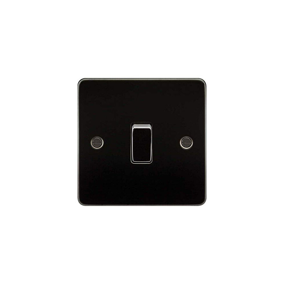 Knightsbridge Fp1200gm Plat Fpav1200gm Flat Plate 10A 1G Intermediate Switch-Gunmetal, 230 V 5055832916918