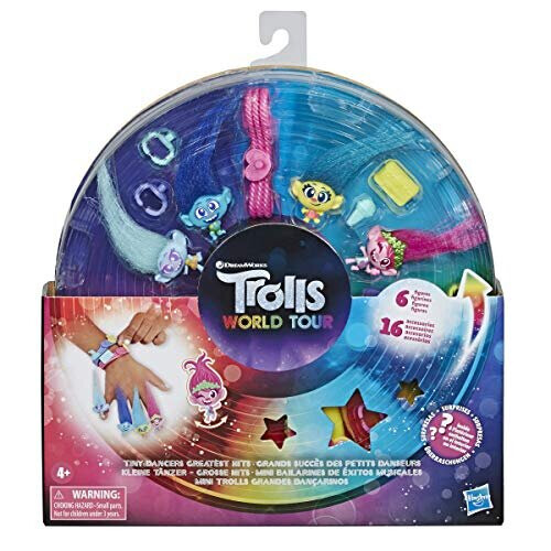 Marvel Trolls DreamWorks Tiny Dancers Meilleures Chansons, 6 Figurines, Collier, 2 Bracelets, et Plus