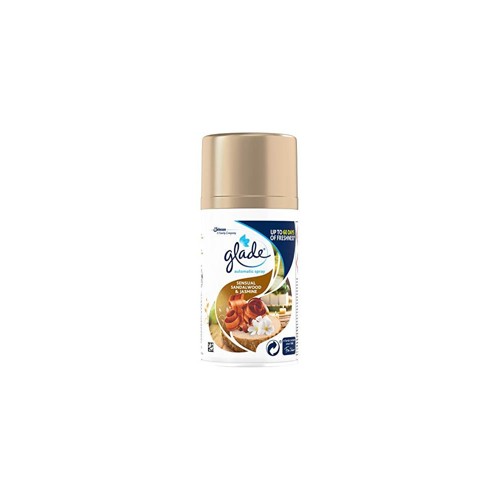 Glade Automatic Air Freshener Refill, Auto Spray Scent for Home, Sensual Sandalwood & Jasmine, Pack of 4