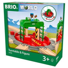 Plataforma Giratória e Personagem Brio World - Acessório para circuito de trem de madeira - Ravensburger - Unissex a partir de 3 anos - 33476