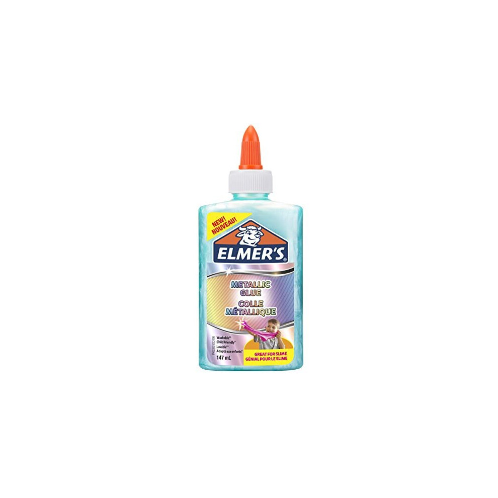 Elmer's Metallic Pva Glue | Great For Making Slime | Washable | Teal | 147 Ml | 1 Count 3026981094934