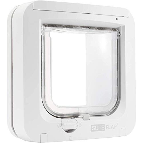 SureFlap Cat Flap with Microchip Identification, White (4 x AA batteries required)