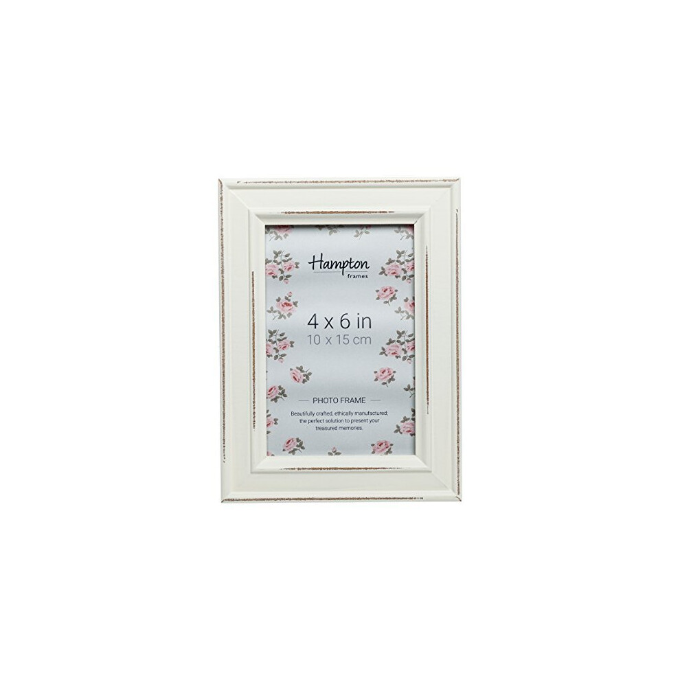 Hampton Frames PALOMA Distressed Shabby Chic Picture Photo Frame White 4x6 (10x15cm) PAL301946W