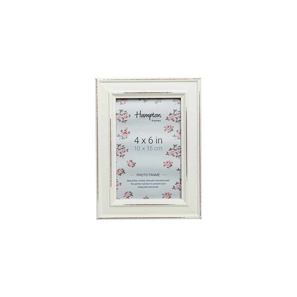 Hampton Frames Paloma Distressed Shabby Chic Picture Photo Frame 4X6 (10X15cm) Pal301946w White
