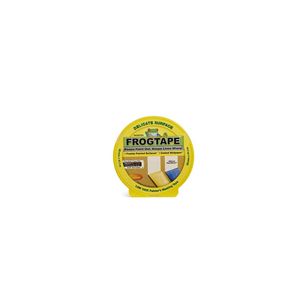 Frog Tape Yellow Delicate Surface Painters Masking Tape. Indoor Painting And Decorating For Sharp Lines And No Paint Bleed 36Mm X 41.1M 772040395247