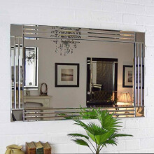 Silver Triple Bevelled Venetian Wall Mirror 3.28Ft X 2.29Ft (100cm X 70cm) Cottonage