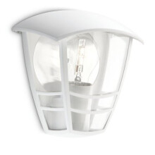 Philips myGarden Creek Outdoor Wall Light, White (Requires 1 x 60 W E27 Bulb)