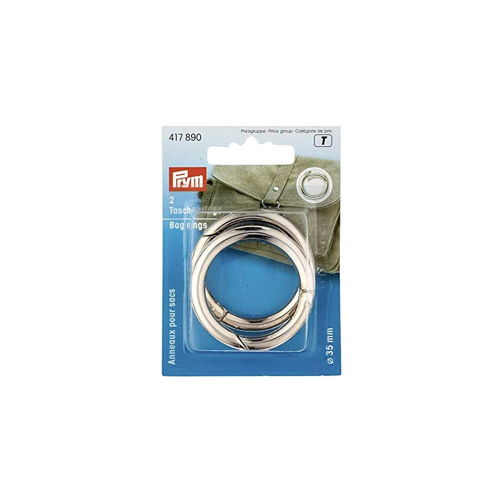 Prym 35 Mm Bag Rings, Silver