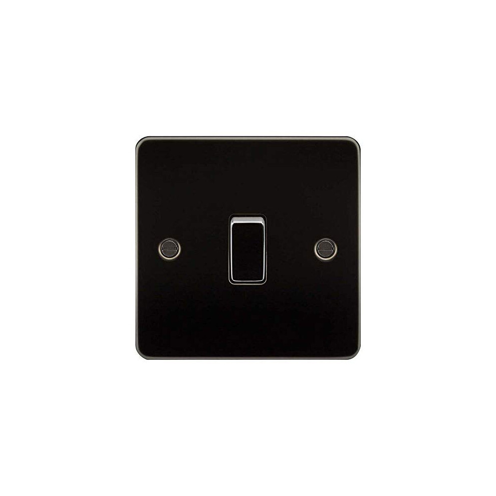 Knightsbridge Fp2000gm Plat Fpav2000gm Flat Plate 10A 1G 2 Way Switch-Gunmetal, 230 V 5055832917090