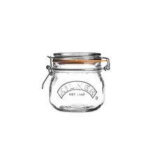 Kilner 102066537 0025.490 Clip Top Round Storage Jar, Glass, 0.5 L