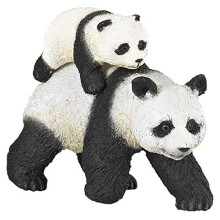 Papo -käsinmaalattu - hahmo - Villi eläinkunta - Panda Ja Baby Panda -50071 - Keräily - Lapsille - Sopii pojille ja tytöille - 3-vuotiaasta alkaen