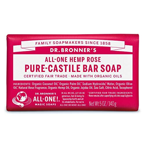 Dr Bronner's Dr. Bronner's Rose Bar Soap Made with Organic Ingredients 140 g