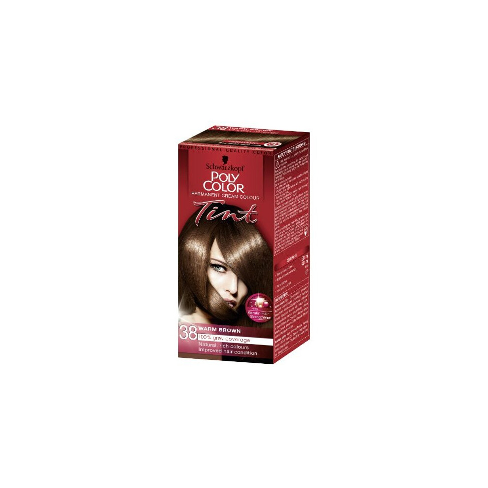 Schwarzkopf Poly Tint Colour, Warm Brown Number 38 - Pack of 3