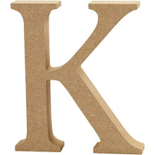 Creativ MDF Letter (13cm H, 2cm Thick) -K, Wood, Brown, 11 x 2 x 13 cm