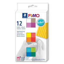 STAEDTLER 8023 C12-2 FIMO Soft uunikovettuva muovailuvaha 12 x 25 g - Kirkkaat v   rit